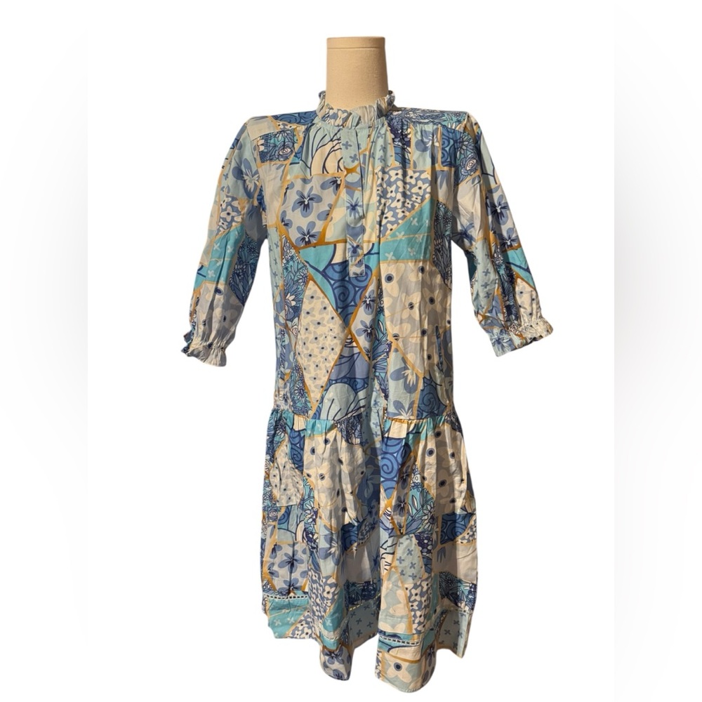 Maude Vivante Sasha dress In Blue Tiles